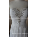 Простой милая бисером Плиссированные шифон свадебное платье vestidos де нойва